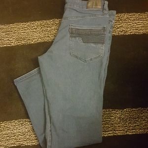 Fried denim jeans